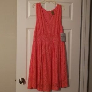 NWT Wrangler coral lace dress